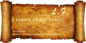 Lindert Fidélia névjegykártya